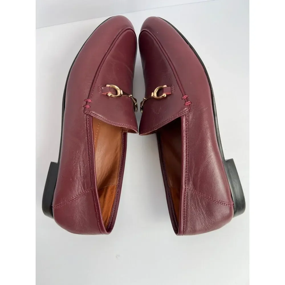 Coach Haley Wine Leather Horsebit Loafers - Classic Chic Almond Toe Flats size 6 - Picture 7 of 7